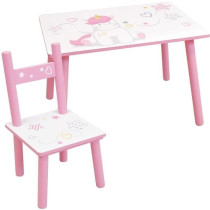FUN HOUSE - Unicorn table h 41.5 cm x w 61 cm x d 42 cm with a chair h