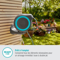 GARDENA RollUp M wall-mounted hose reel 20 m blue border