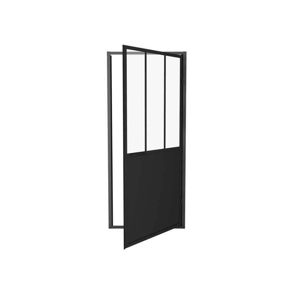 Porte de douche pivotante 90x200 - Style industriel - Verre transparen