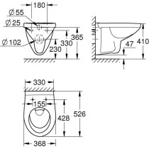 GROHE - Wall-hung toilet bowl