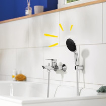 Shower set with 1 jet Rain shower head, holder and 1.75m hose - GROHE