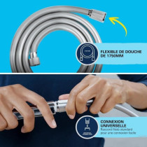 Shower set with 1 jet Rain shower head, holder and 1.75m hose - GROHE