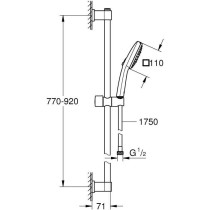 Shower set with 3 jets shower head, 90cm bar and flexible hose - GROHE