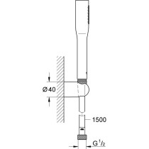 Grohe Vitalio Get Stick shower set, shower head, flexible 1500mm showe