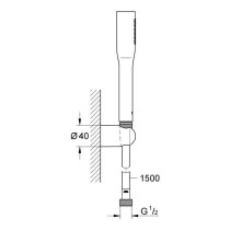 Grohe Vitalio Get Stick shower set, shower head, flexible 1500mm showe