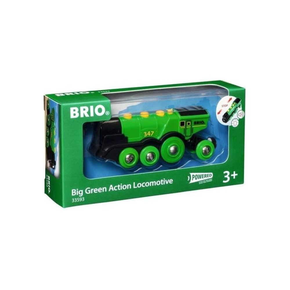Locomotive Verte Puissante a Piles - BRIO - Circuit de train en bois -