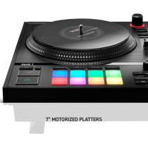 HERCULES DJCONTROL INPULSE T7 - Black motorized DJ controller with two
