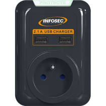 INFOSEC S1 USB surge protector NEO - 1 FR + 2 USB ports