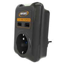 INFOSEC S1 USB surge protector NEO - 1 FR + 2 USB ports