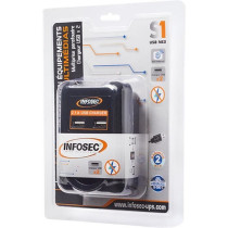 INFOSEC S1 USB surge protector NEO - 1 FR + 2 USB ports