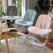 INGENUITY Compact high chair, with safety plate, flat folding, Sun Val