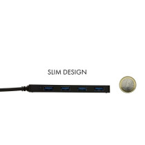 USB-C HUB I-TEC with 4 USB 3.0 Ports with Integrated Cable 20cm