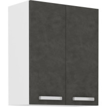 High cabinet with hinged doors - Matt gray - L 60 cm x D 31.6 x H 72 c