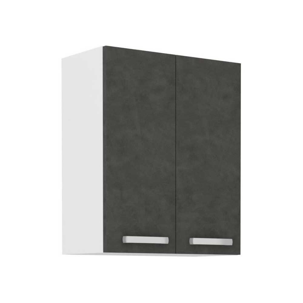 High cabinet with hinged doors - Matt gray - L 60 cm x D 31.6 x H 72 c