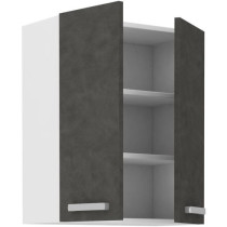 High cabinet with hinged doors - Matt gray - L 60 cm x D 31.6 x H 72 c