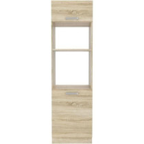 Meuble colonne four 2 portes battantes - Décor chene sonoma - L 60 x