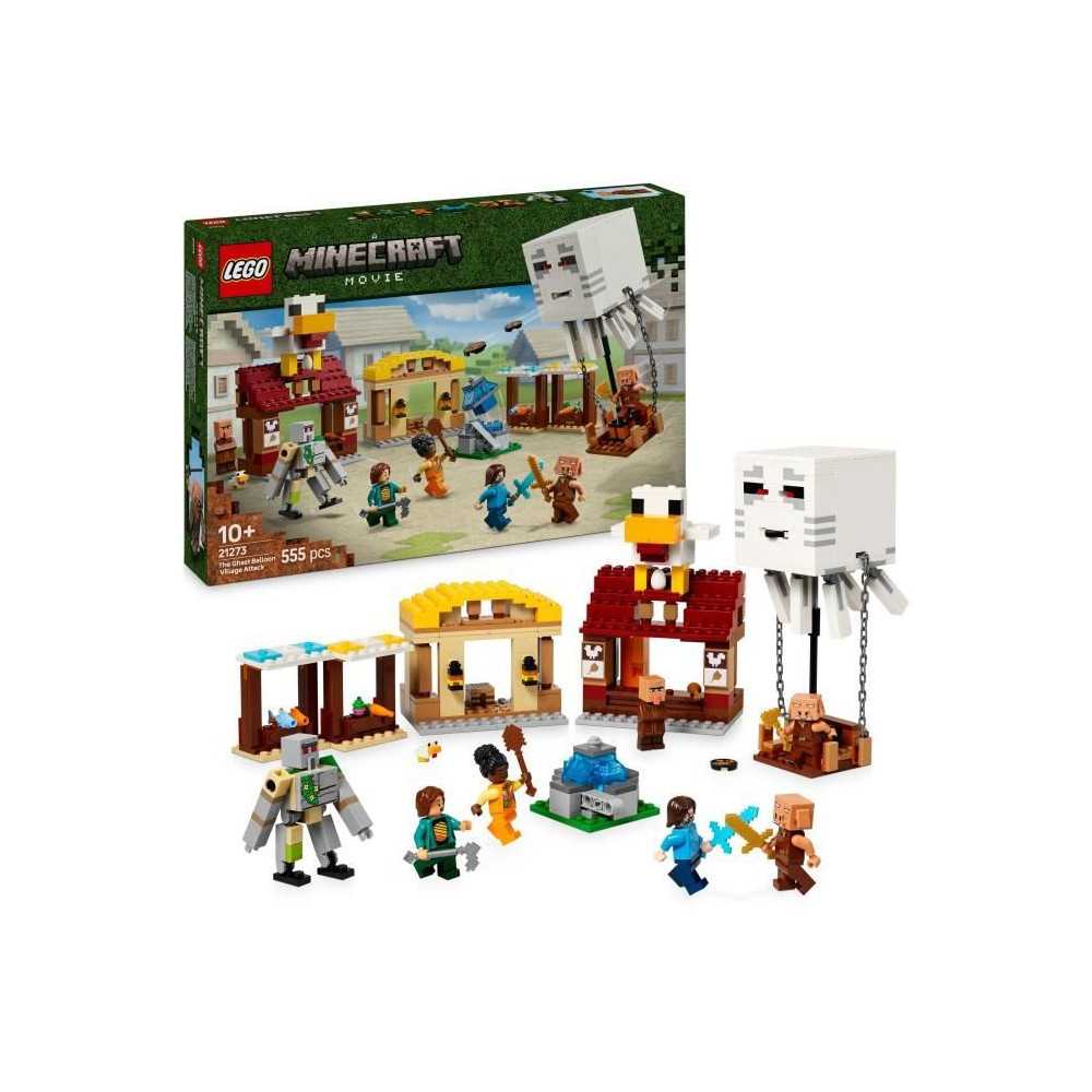 LEGO Minecraft 21273 Les Ghasts a l'Attaque du Village - Jeu pour gar