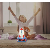 Rocket Night Light Alarm Clock with Sound Effects