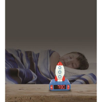 Rocket Night Light Alarm Clock with Sound Effects