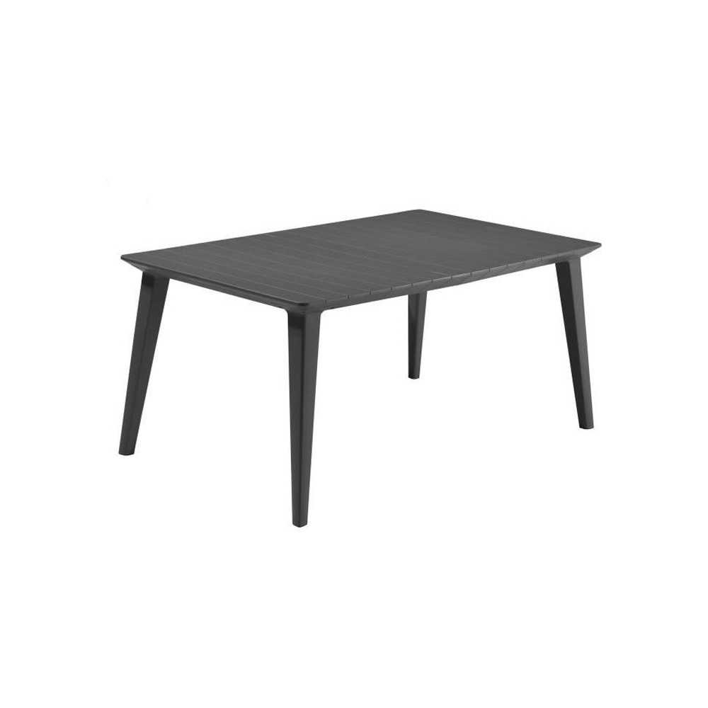 Table de jardin - rectangulaire 160cm - gris graphite - en résine - 6