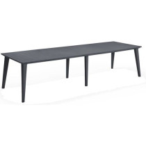 Table de jardin - Rectangulaire - Coloris : gris graphite - En résine