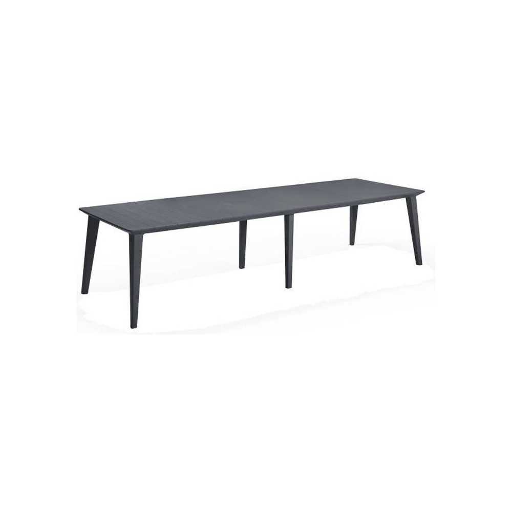 Table de jardin - Rectangulaire - Coloris : gris graphite - En résine