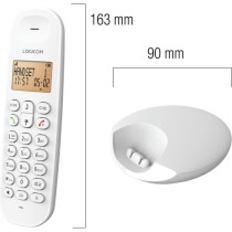 Cordless landline telephone - LOGICOM - DECT ILOA 150 SOLO - White - W