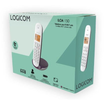Cordless landline telephone - LOGICOM - DECT ILOA 150 SOLO - Aubergine