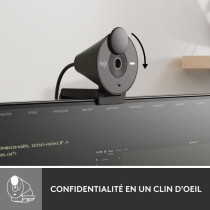 Logitech Brio 300 Full HD webcam with confidentiality, micro noise red