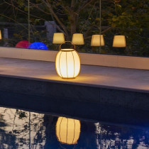 Cordless table lamp - LUMISKY - TULUM - H27 cm - Metal handle - Gold -