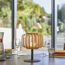 Cordless table lamp - LUMISKY - STANDY MINI BAMBOO - H25 cm - Natural