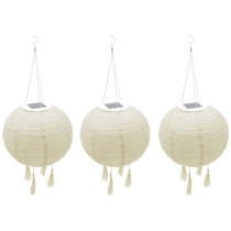 LED solar suspension - LUMISKY - HIMALAYA - Ø30cm - Beige, cream and