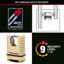 MASTER LOCK High Security Solid Brass Padlock [Protected Shackle] [a C
