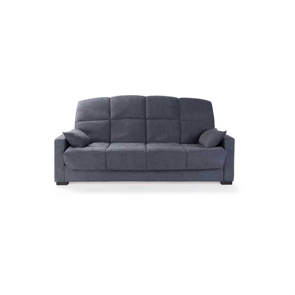 Canapé clic clac 3 places - Gris anthracite - Matelas 14 cm - 130 x 1