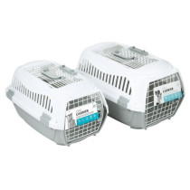 MPETS Transport Cage - For Dogs - M - Gray and White