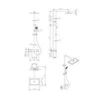 OCEANIC Shower column - Thermostatic mixer - Rectangular high head 30x