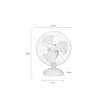 Table fan OCEANIC - 30W - Diameter 23 cm - 2 speeds - Oscillating - Wh