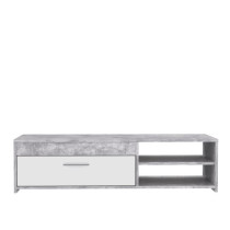 Pilvi TV cabinet - White and light concrete - Contemporary - L 120 x D