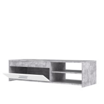 Pilvi TV cabinet - White and light concrete - Contemporary - L 120 x D