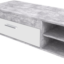 Pilvi TV cabinet - White and light concrete - Contemporary - L 120 x D