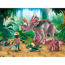 PLAYMOBIL 71821 Tricératops avec bébé et explorateur