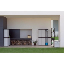 Titanium Plastiken High 2 -door wardrobe with Etageres - 70 x 44 x 176
