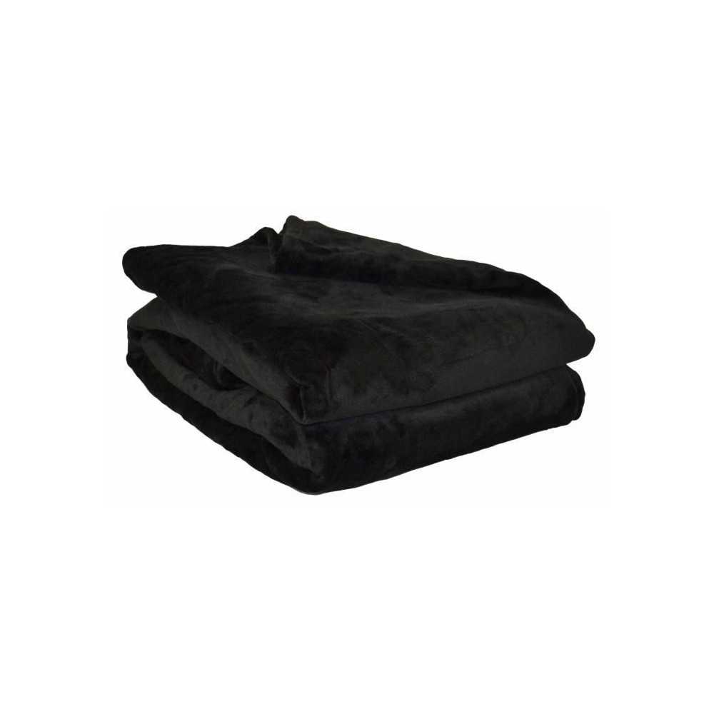 Plaid microflanelle 130x170 cm Noir Plaid microflanelle 130x170 cm Noir