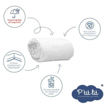 Set of 2 Anti-Mite Baby Mattress Protectors - for Bassinet, Carrycot,