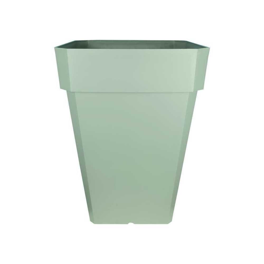RIVIERA SOLEILLA square flower box - Plastic - Height 53 cm - Clay gre RIVIERA SOLEILLA square flower box - Plastic - Height 53 cm - Clay gre