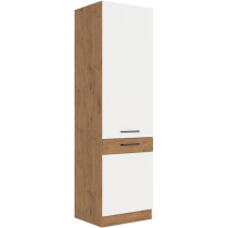 ROCK - Colonne - Mélaminé chene Lancelot et Blanc brillant - 60 cm -