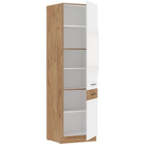 ROCK - Colonne - Mélaminé chene Lancelot et Blanc brillant - 60 cm -