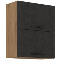 ROCK high cabinet - Melamine with lancelot oak and matera gray decor -