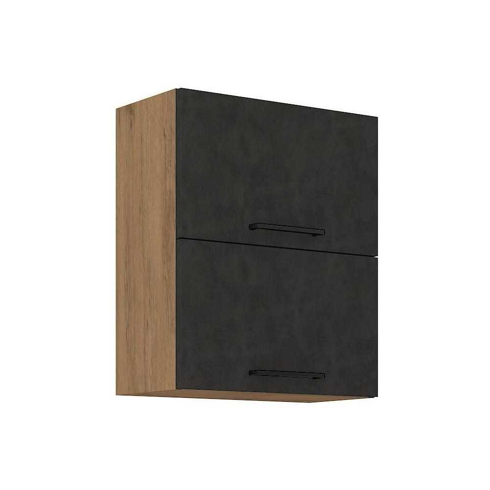 ROCK high cabinet - Melamine with lancelot oak and matera gray decor -