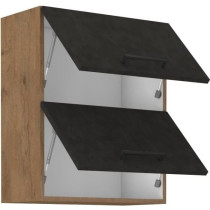 ROCK high cabinet - Melamine with lancelot oak and matera gray decor -